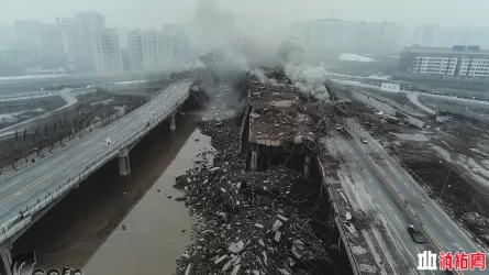 В Китае обрушилась автомагистраль: десятки автомобилей под завалами