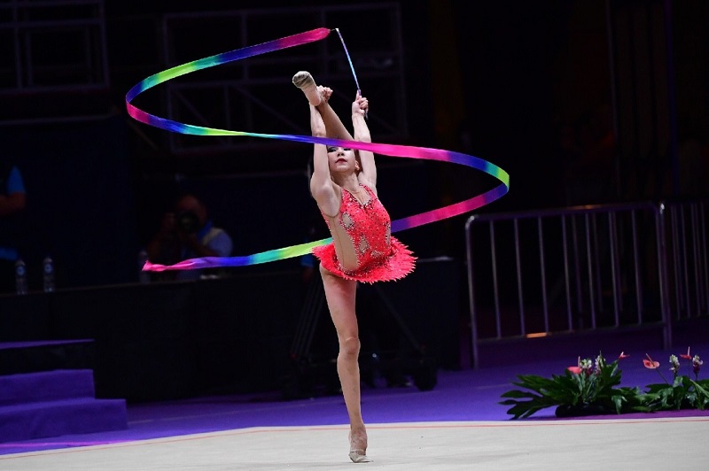 Айдана Шакенова завоевала серебро на ЧА по художественной гимнастике