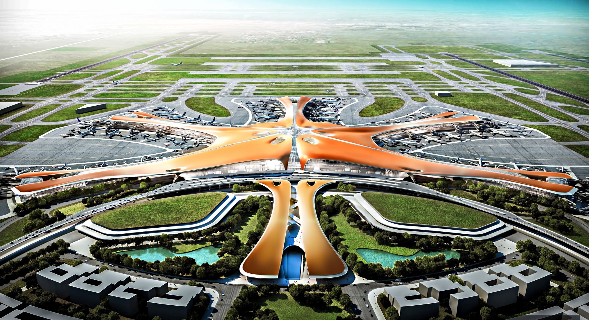 Новый международный аэропорт в Пекине принял первый самолет
