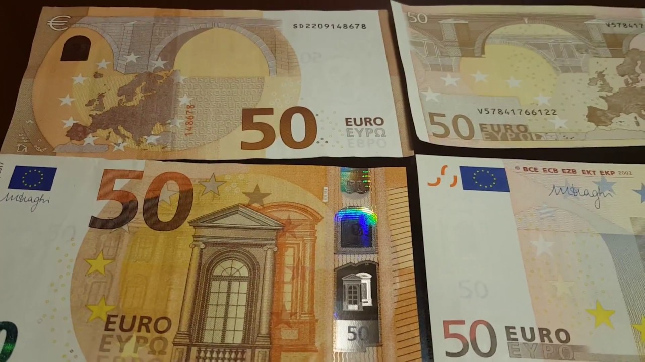 Банкноты 20 и 50 евро остаются самыми привлекательными для фальшивомонетчиков 