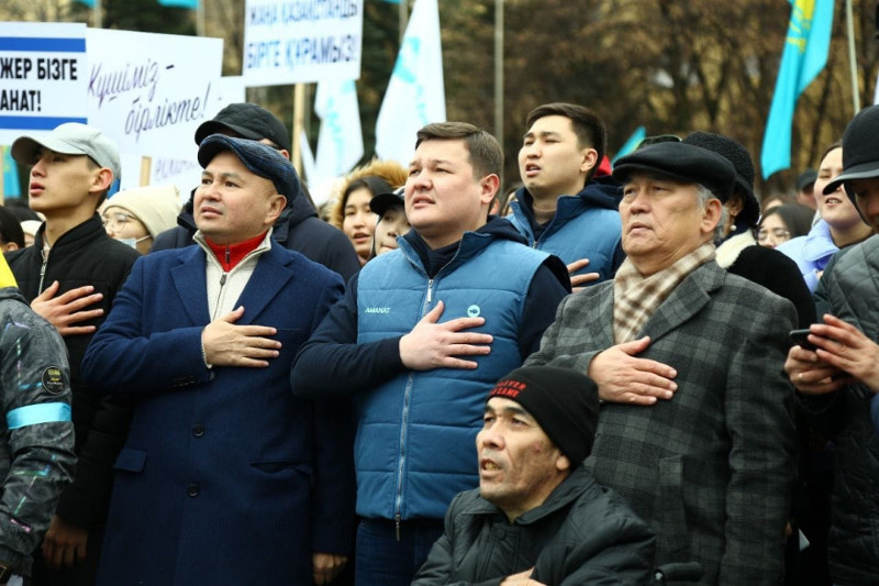 Алматыда "Жаңа Қазақстанды бірге құрамыз" атты митинг өтіп жатыр  