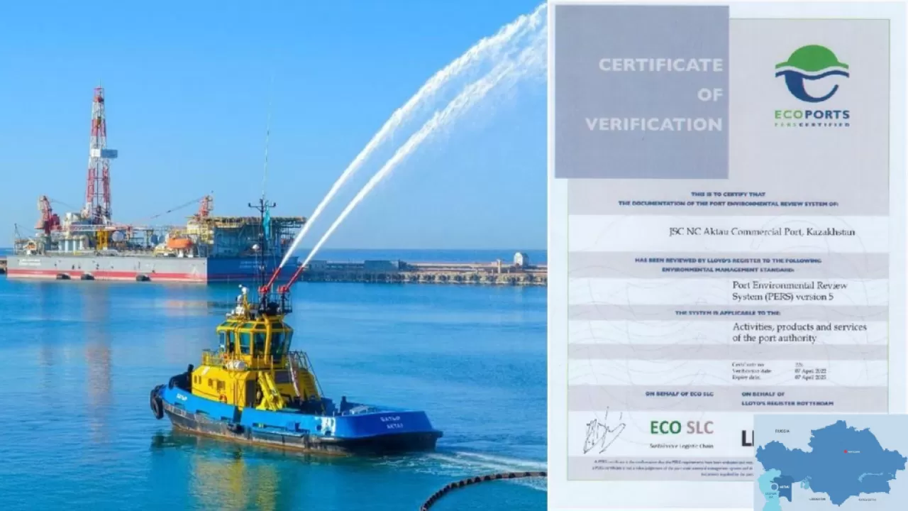 Kazakhstan’s Aktau Seaport Receives Green Certificate As Part of OSCE EcoPorts project