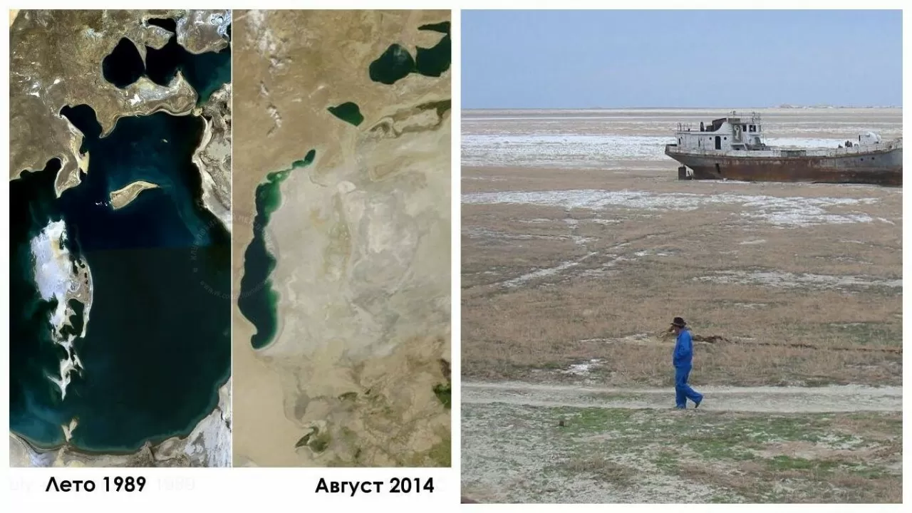 Печальное зрелище: остатки Аральского моря 