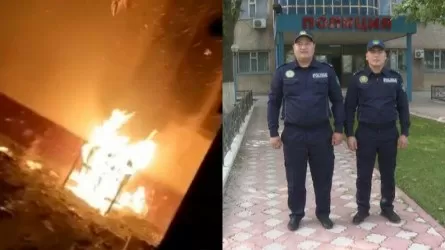 "Они задыхались от дыма": полицейские спасли женщину с двумя детьми в Туркестане 
