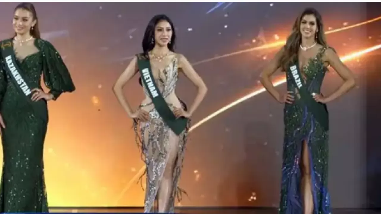 Дильназ Тилаеву наградили за лучшее вечернее платье на "Мисс Земля"