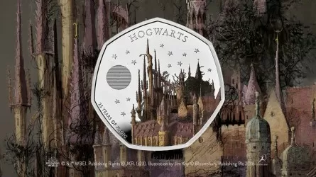 Монету Хогвартс выпустили в Великобритании к 25-летию книги о Гарри Поттере