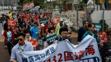 Акцию протеста впервые за много лет устроили жители Гонконга