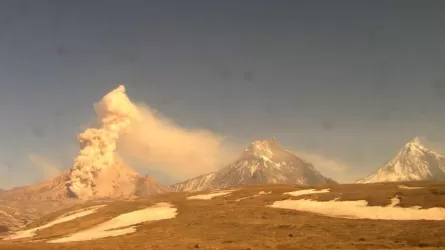 Вулкан на Камчатке выбросил пепел на высоту 3 километров