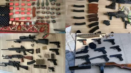 Автоматы, ППШ, карабины, СВД и пистолеты изъял спецназ КНБ у банды в Казахстане