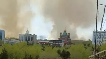 Павлодар окутал смог из-за пожара в пойме Иртыша