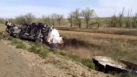 В Актюбинской области в ДТП с грузовиком погиб водитель легковушки