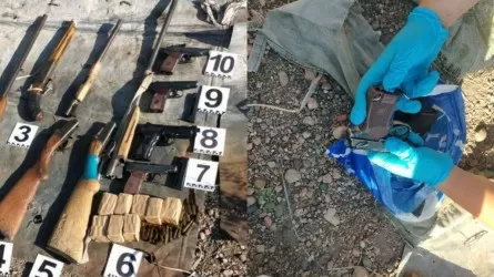 Пистолеты, ружья и 270 патронов обнаружила в тайнике жамбылская полиция 