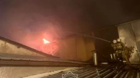 В Алматинской области ликвидировали крупный пожар на складе хозтоваров 