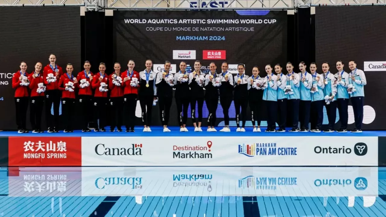 Второе командное место завоевал Казахстан по итогам Кубка мира World Aquatics по артистическому плаванию