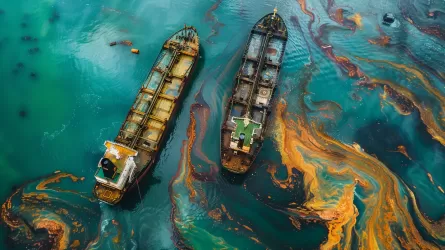 Разлив нефти произошел после столкновения двух судов в порту Сингапура