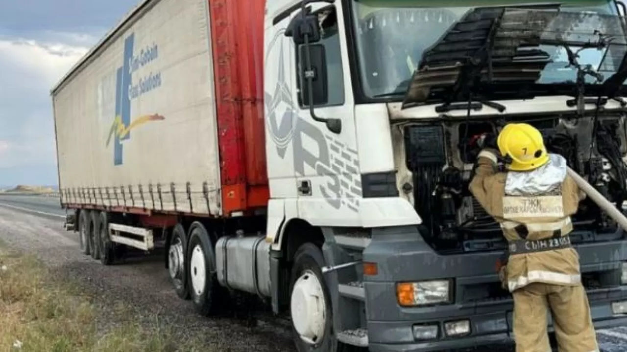 Грузовой автомобиль загорелся на трассе Алматы – Ташкент