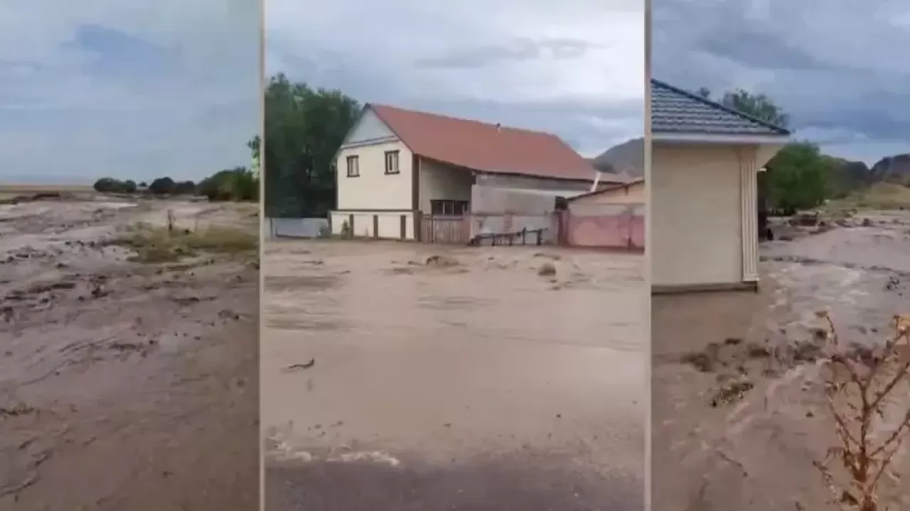 Дворы затопило из-за сильных дождей в Алматинской области