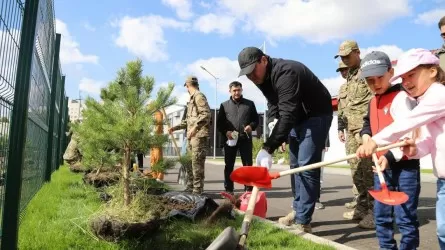 Министр по ЧС высадил саженцы с коллегами и их детьми в Астане 