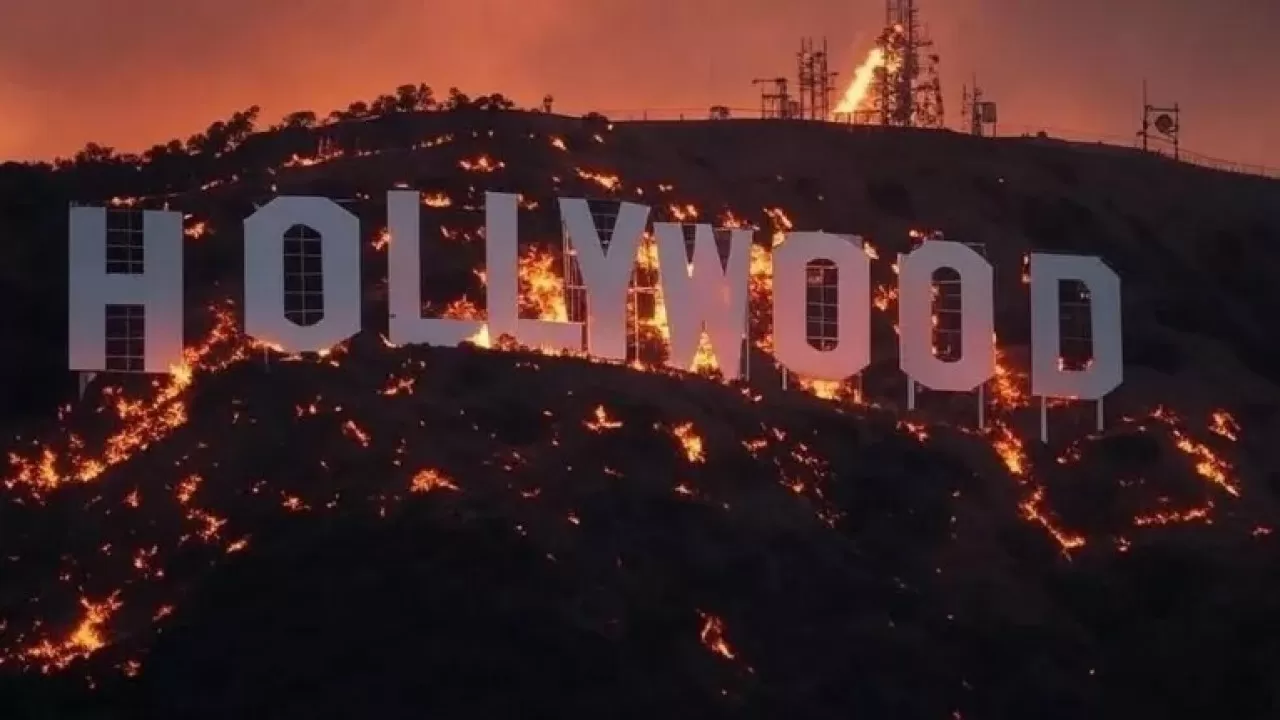 Горящая надпись Hollywood в Калифорнии – фейк 