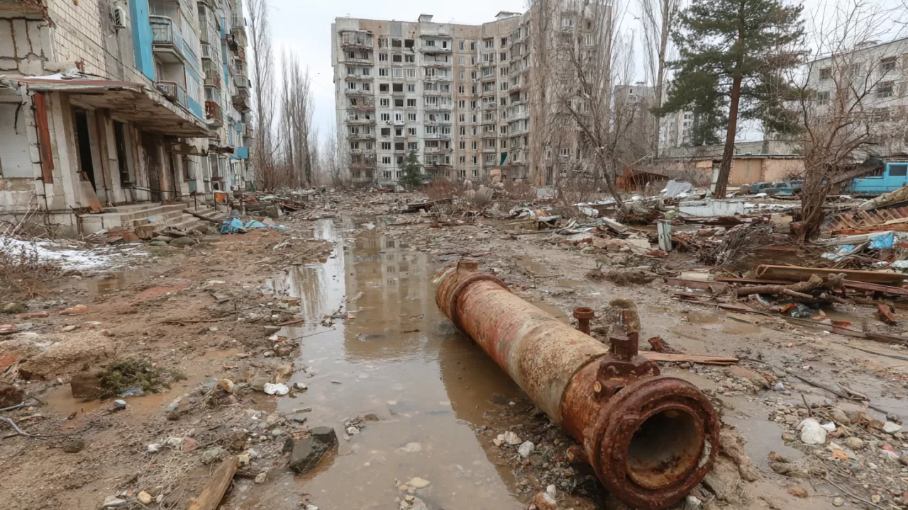 Прорыв трубы в Шымкенте: жильцы требуют сноса аварийных домов