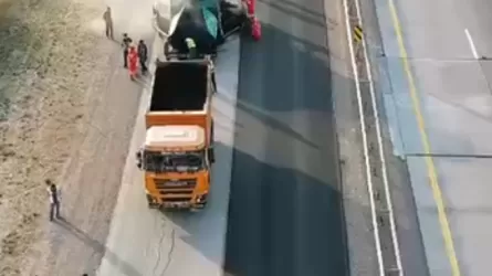 Алматы облысында жаңа үлгідегі жол жабындысы сыналып жатыр