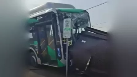 Алматыда автобус аялдамада тұрған адамды қағып кеткен