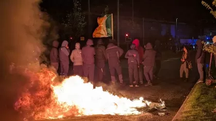 Толпа в Дублине напала на полицию и сожгла фургон 