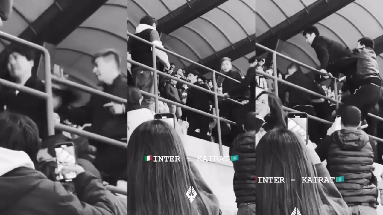"Интер" мен "Қайрат" жанкүйерлері ойын кезінде өзара төбелесіп қалды 