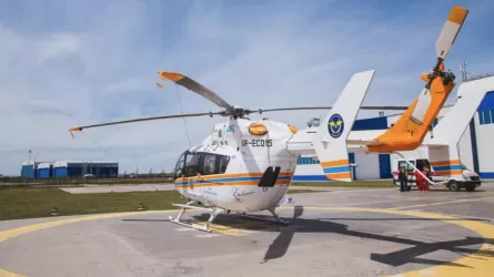 Алғабастағы өрттен зардап шеккендердің бірі тікұшақпен Шымкентке жеткізілді