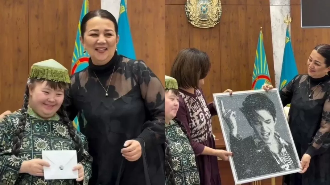 Димаш Құдайбергеннің ең кішкентай жанкүйері ерекше сый тарту етті