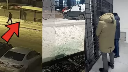 Астанада ер адам автобус аялдамасының шынысын сындырып, қашып кеткен