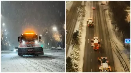 Алматы көшелерінде қардан тазалау жұмыстары басталды