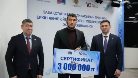 Күрес түрлерінен еліміздің үздік балуандары марапатталды