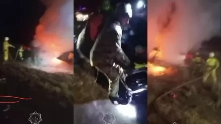 Ақмола облысында автобус экскаватормен соқтығысып қалды