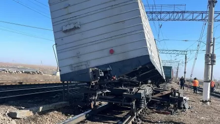 Грузовой вагон сошел с рельсов в Жамбылской области