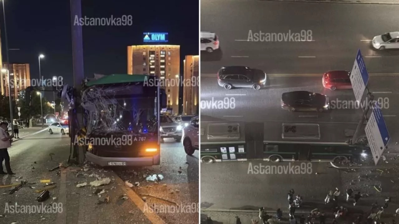 Астанада жолаушылар автобусы апатқа ұшырады 