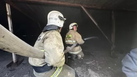 В Алматы загорелся торговый центр