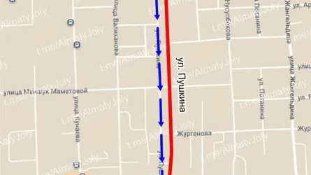 Часть одной из улиц Алматы закроют для машин навсегда 