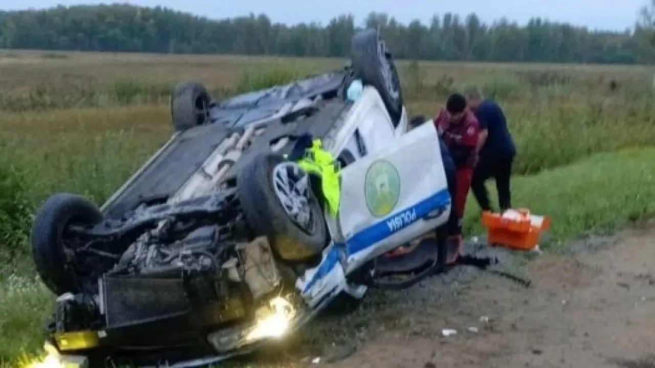 Еще одна патрульная машина попала в ДТП в СКО: один полицейский в реанимации 