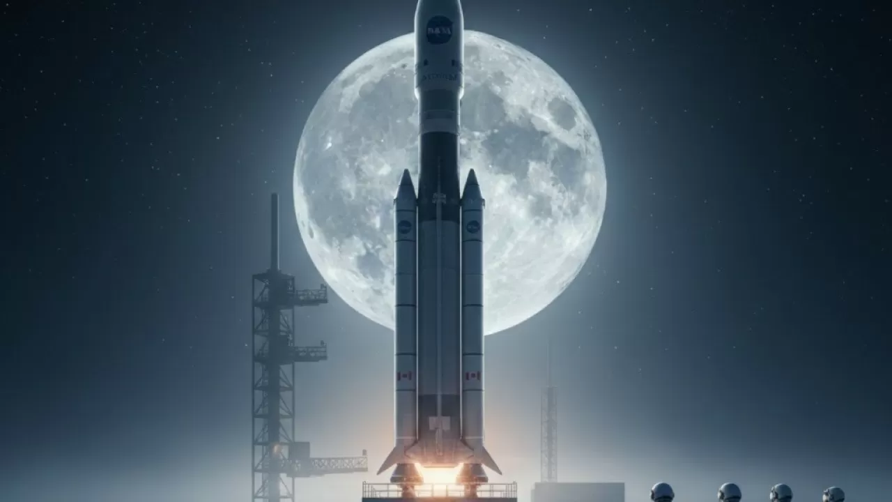 "Возвращение человека на Луну": NASA вывело мегаракету Artemis II на стартовую позицию