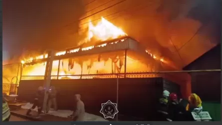 Крупный пожар произошел в частном секторе Алматы