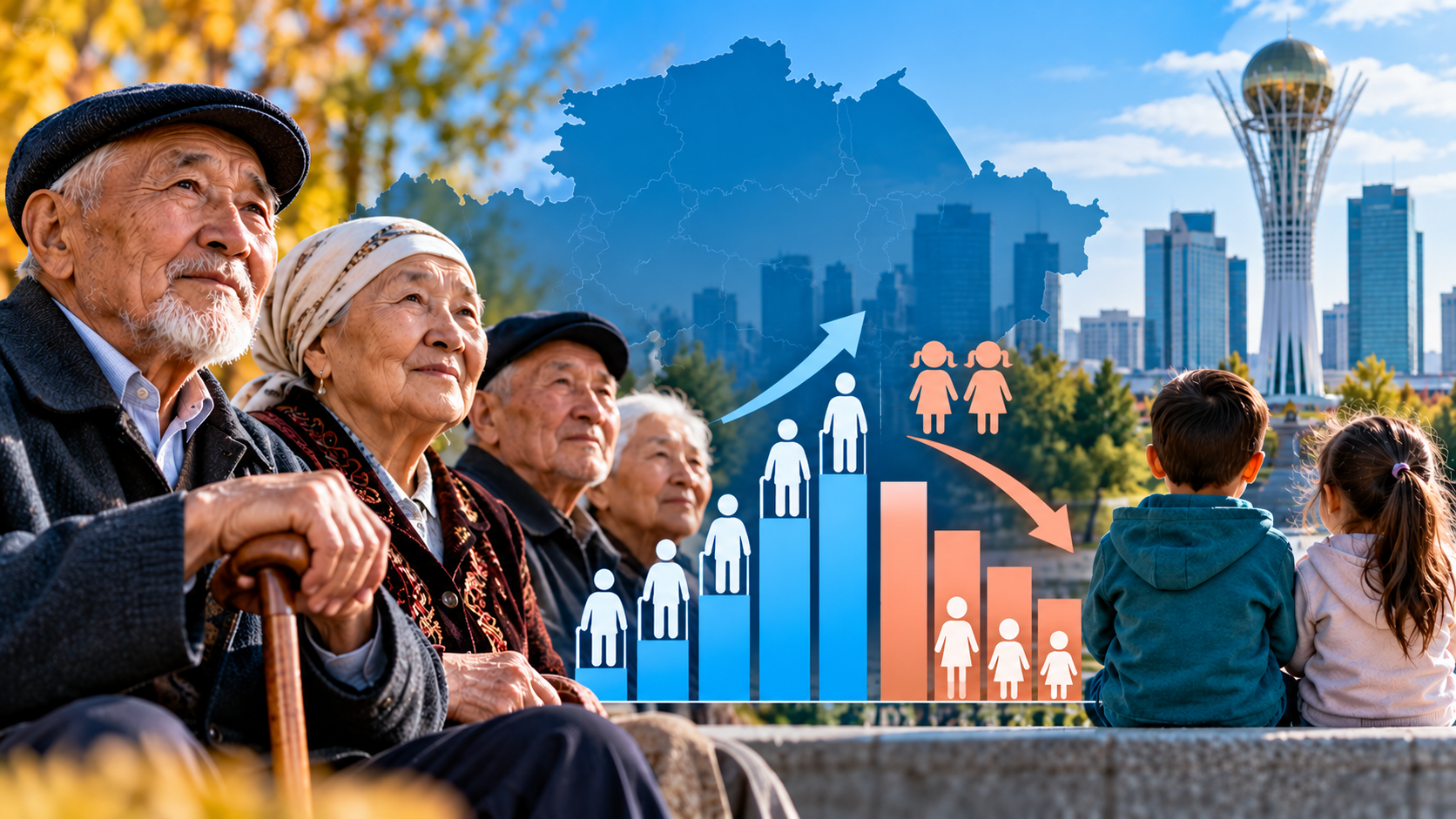 Казахстан стареет: доля жителей 65+ достигла 9,2% 