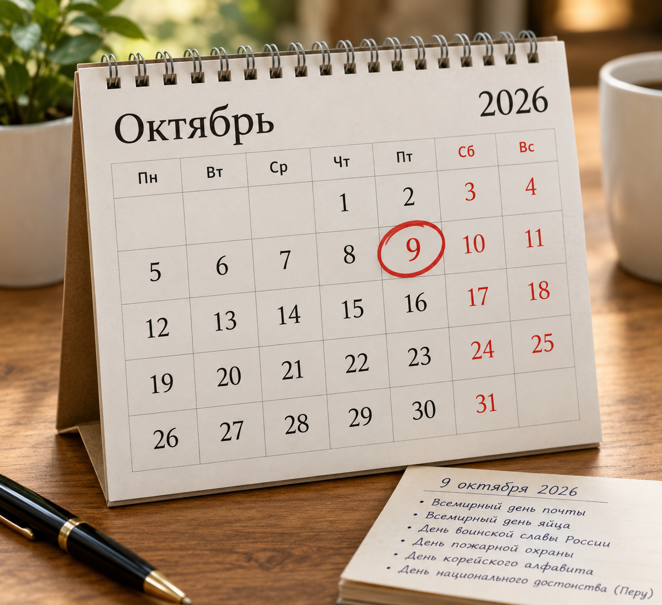 Какие праздники отмечают 9 октября 2026 года