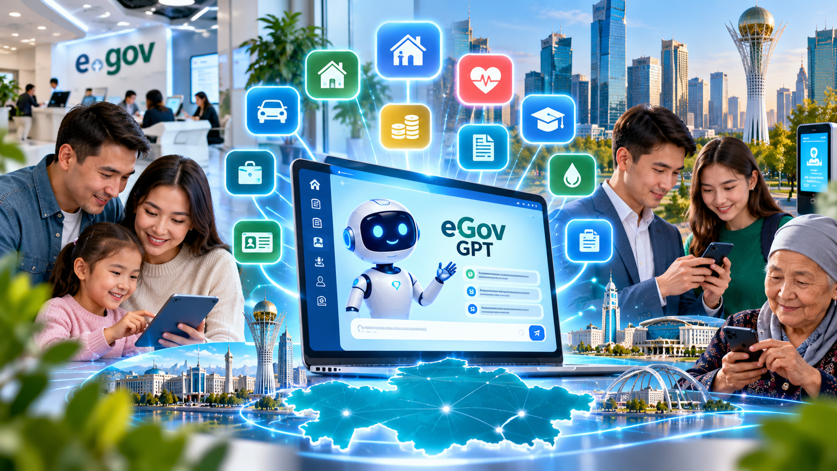 В Казахстане до конца года через eGov GPT запустят 150 госуслуг 