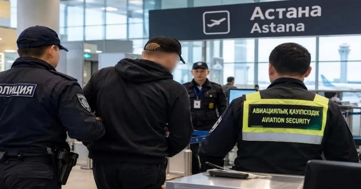 "Әуежайда бомба бар деп әзілдеген": Астанада шетел азаматы ұшақтан түсірілді