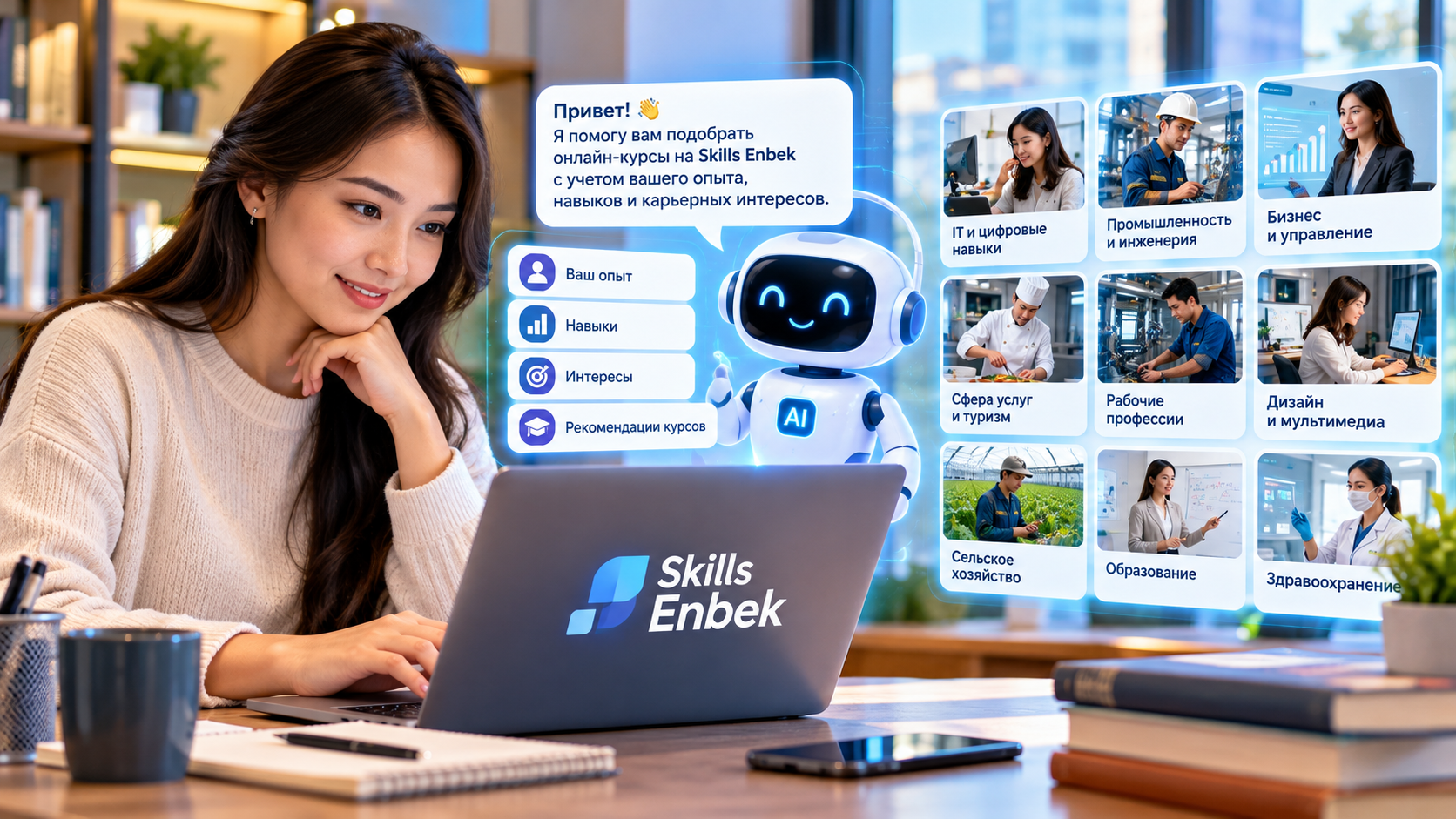 Карьерный навигатор на базе ИИ появился на Skills Enbek 