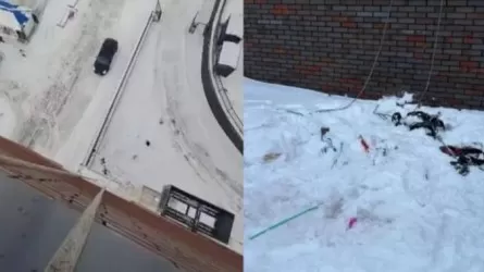 Астанада альпинист салынып жатқан көпқабатты үйден құлады