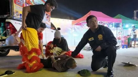 В Таиланде полицейские переоделись в костюмы львов