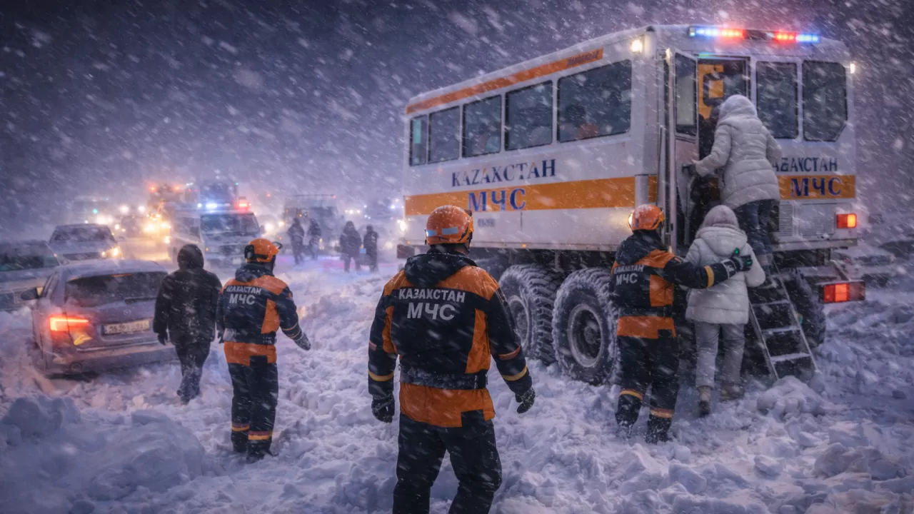 Спасатели вывезли десятки людей из снежного затора 