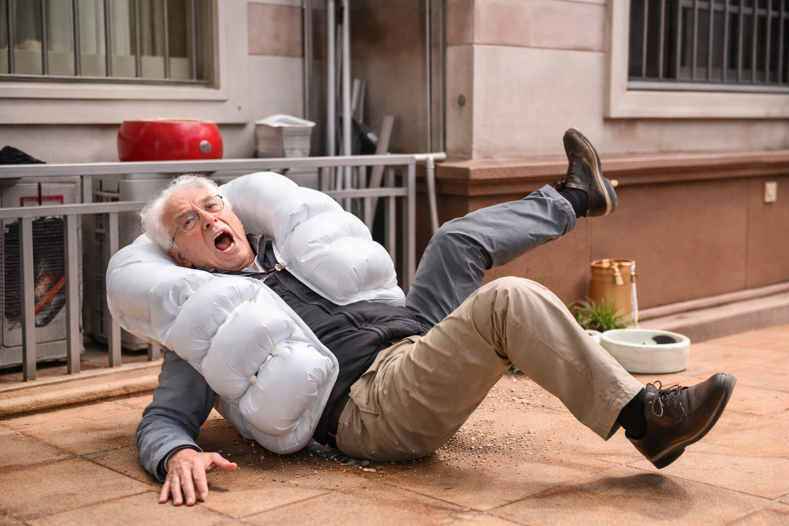 В Китае создали жилет для пенсионеров с подушками безопасности  